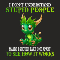 I Don't Understand Stupid People Cute Dragons Lover Ladies Fitted T-shirt | Artistshot