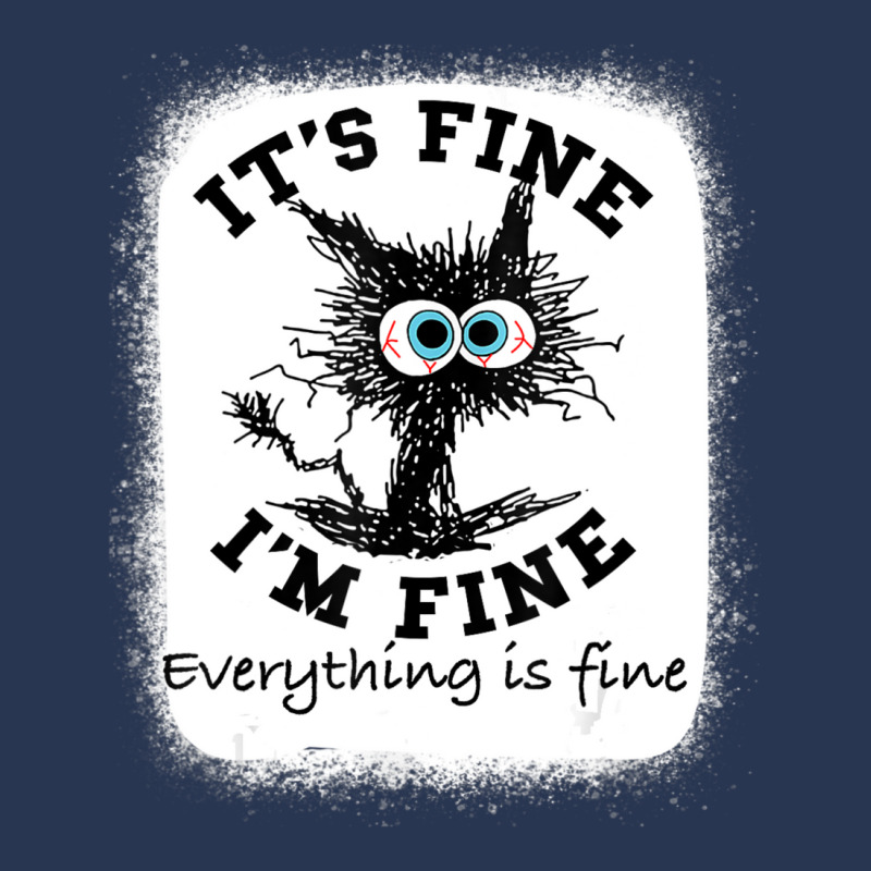 Bleached Its Fine I'm Fine Everything Fine Nurse Teacher Cat Ladies Denim Jacket by cm-arts | Artistshot