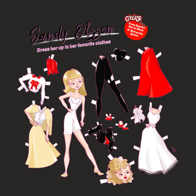 Sandy Paper Doll [grease] Ladies Fitted T-Shirt by cm-arts | Artistshot