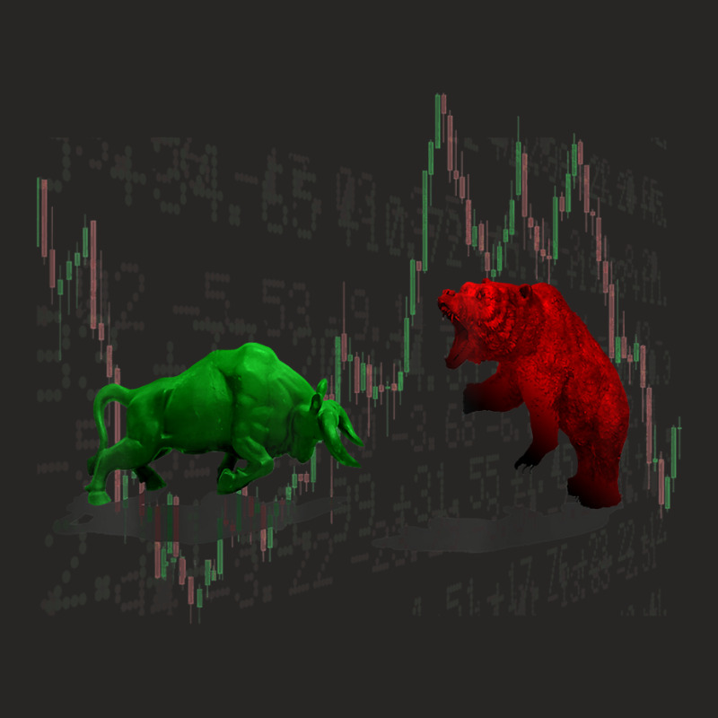 Stock Market Bulls Vs Bears Graphic T Shirt Ladies Fitted T-Shirt by cm-arts | Artistshot