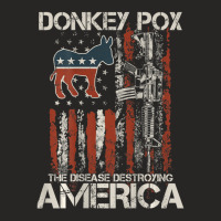 Biden Donkey Pox The Disease Destroying America Back Ladies Fitted T-shirt | Artistshot