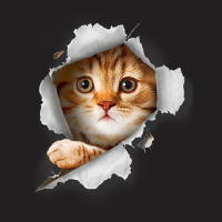 Ca, Orange Cat T Cat Torn Cloth Kitten T-shirt | Artistshot