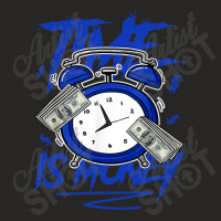 Racer Blue 5s  To Match Time Is Money Shoes 5 Racer Blue Ladies Fitted T-shirt | Artistshot