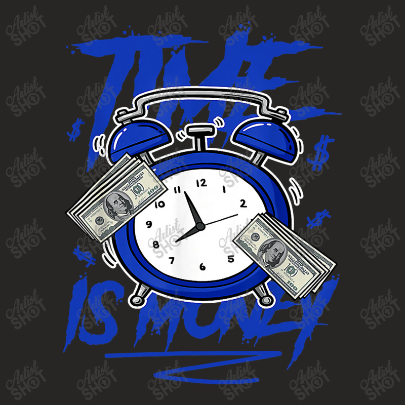 Racer Blue 5s  To Match Time Is Money Shoes 5 Racer Blue Ladies Fitted T-Shirt by home12 | Artistshot