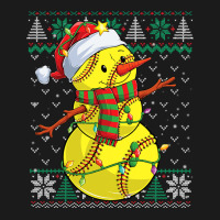 Funny Snowman Softball Christmas Ball Ugly Sweater Full-length Apron | Artistshot