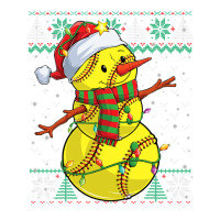 Funny Snowman Softball Christmas Ball Ugly Sweater Sticker | Artistshot