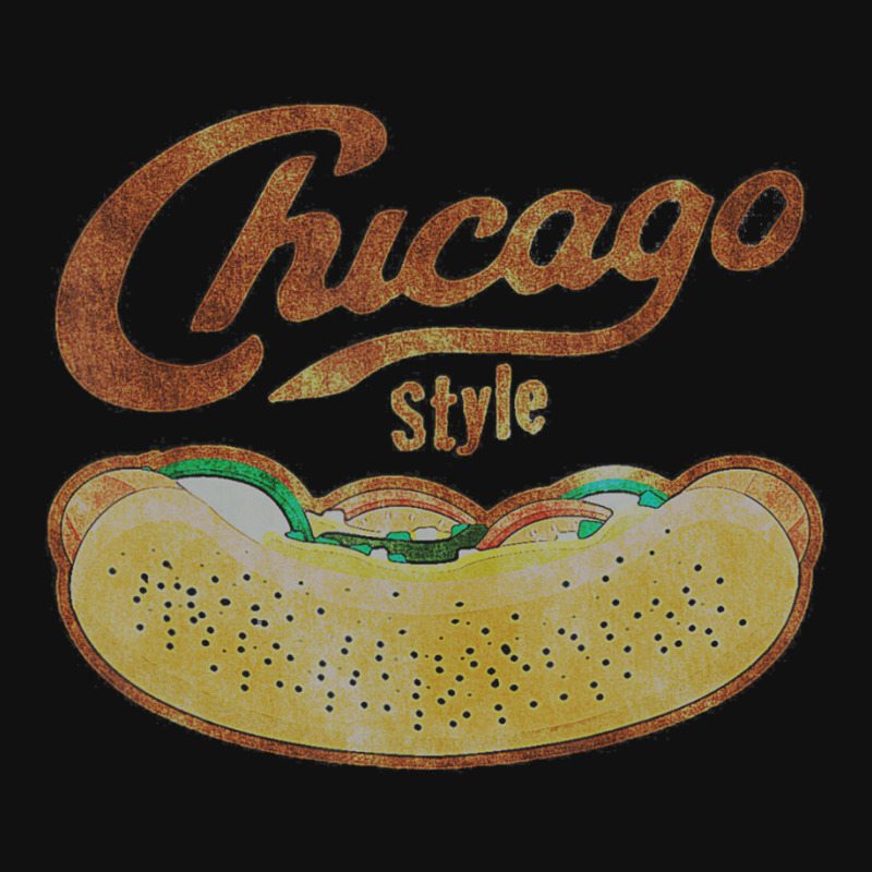 Chicago Style Hot Dog Distressed Silver Rectangle Keychain | Artistshot