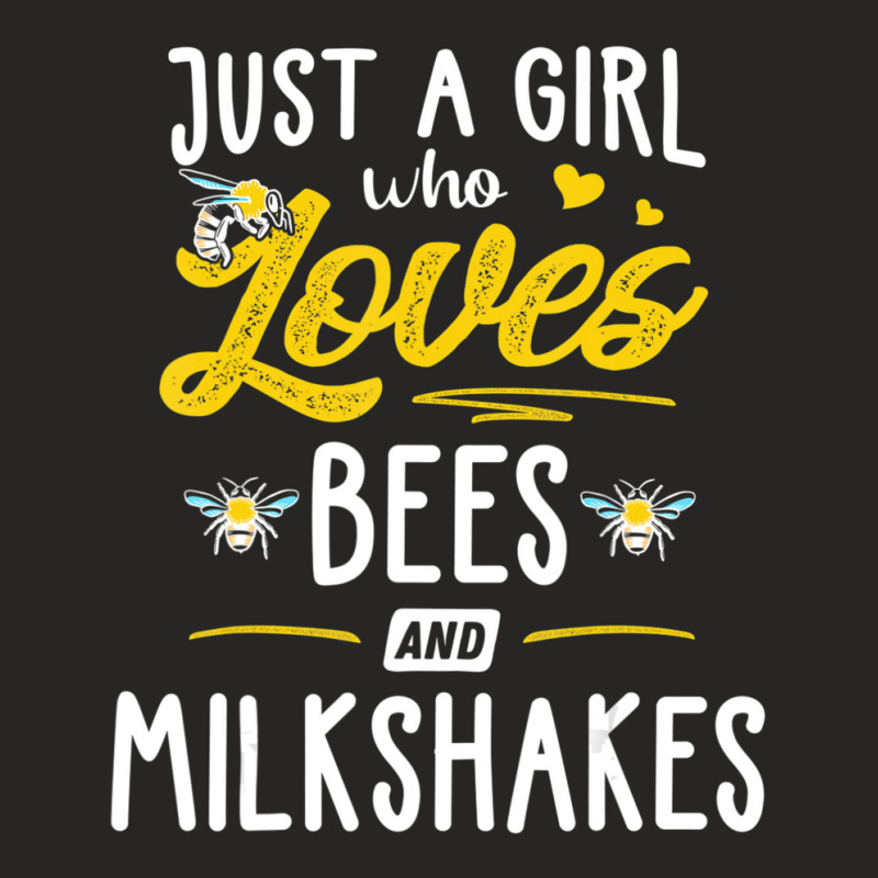 Just A Girl Who Loves Bees And Milkshakes Gift Women Ladies Fitted T-Shirt by thangdinhsinhelf | Artistshot