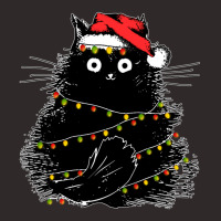 Santa Black Cat Tangled Up In Christmas Tree Lights Holiday Racerback Tank | Artistshot