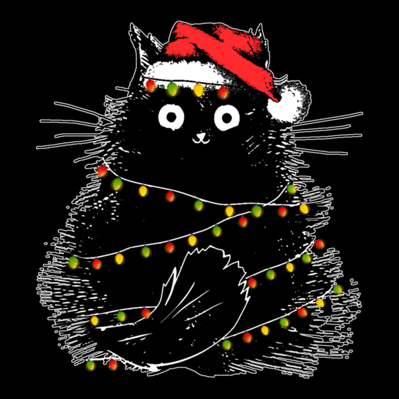 Santa Black Cat Tangled Up In Christmas Tree Lights Holiday Youth Hoodie by cm-arts | Artistshot