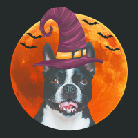 Boston Terrier Cute Boston Terrier Dog With Witch Hat Women's Triblend Scoop T-shirt | Artistshot