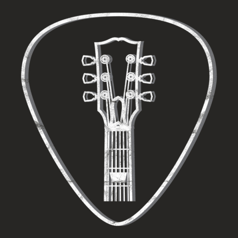 Lp-style Guitar Headstock Outlines Guitar Pick Dark Theme Ladies Fitted T-Shirt by BrettHaralson | Artistshot