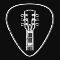 Lp-style Guitar Headstock Outlines Guitar Pick Dark Theme Crop Top | Artistshot