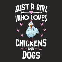 Just A Girl Who Loves Chickens And Dogs Gift Women Ladies Fitted T-shirt | Artistshot