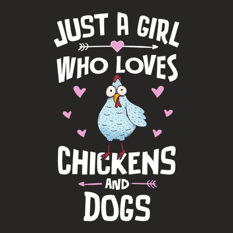 Just A Girl Who Loves Chickens And Dogs Gift Women Ladies Fitted T-Shirt by thangdinhsinhelf | Artistshot