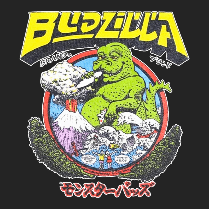 Budzilla, Budzilla Invades Hawaii, The Budzilla, Budzilla Art, Budzill 3/4 Sleeve Shirt | Artistshot