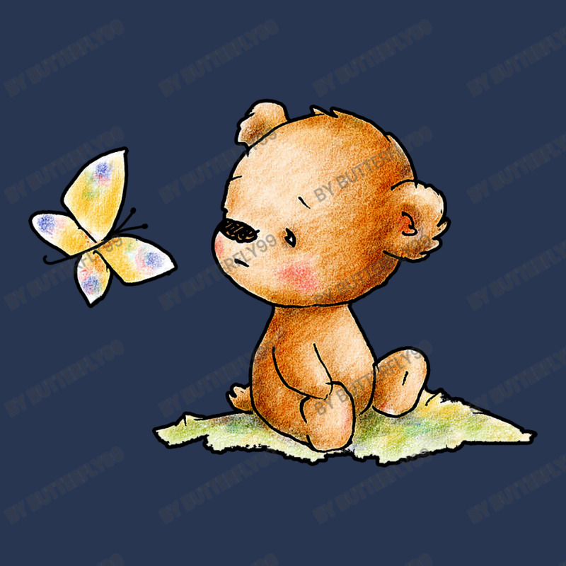 Drawing Of Cute Teddy Bear With Butterfly Men Denim Jacket | Artistshot