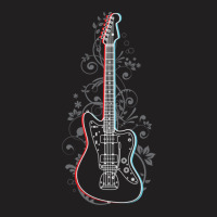 Offset Style Electric Guitar 3d Outline Flowering Vines T-shirt | Artistshot