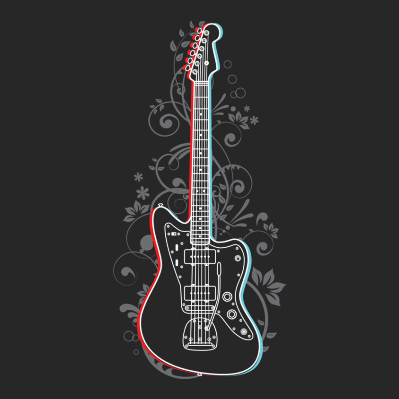 Offset Style Electric Guitar 3d Outline Flowering Vines Men's T-shirt Pajama Set | Artistshot