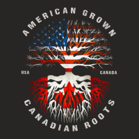 American Grown Canadian Roots Canada Flag Ladies Fitted T-shirt | Artistshot