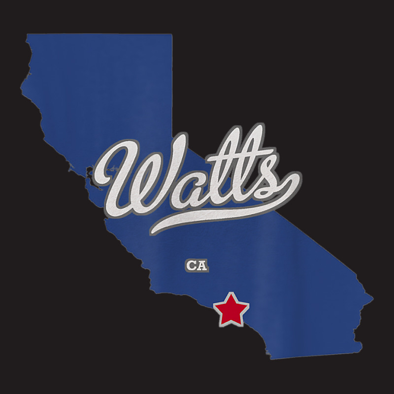 Watts California Los Angeles Ca Map T Shirt Waist Apron | Artistshot