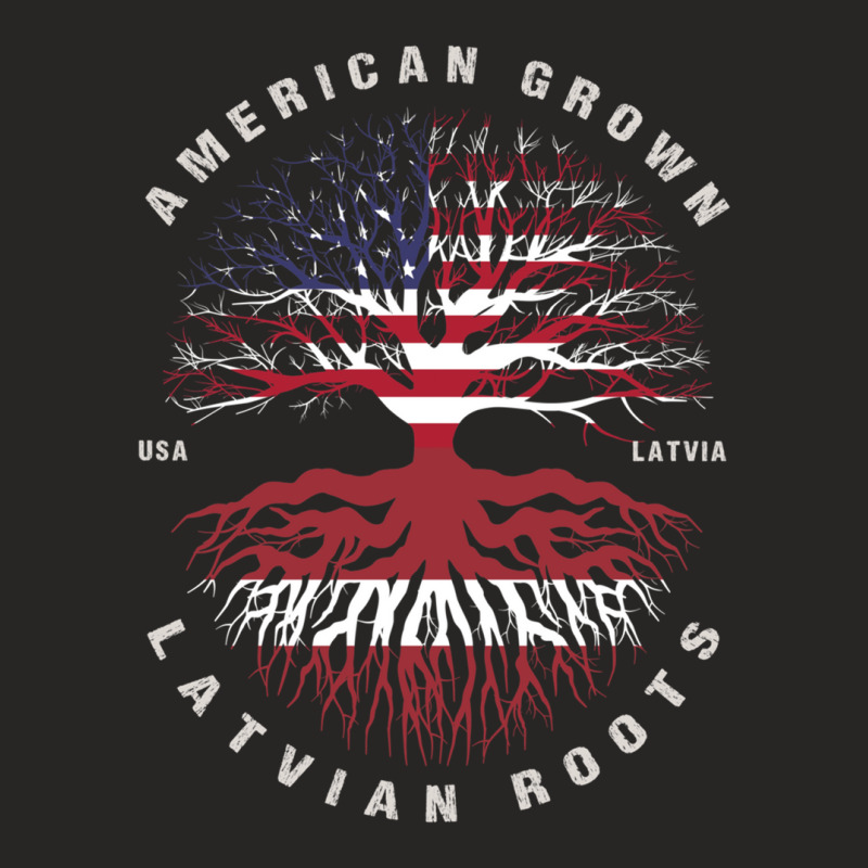 American Grown Latvian Roots Latvia Flag 1 Ladies Fitted T-Shirt by JolenePender | Artistshot