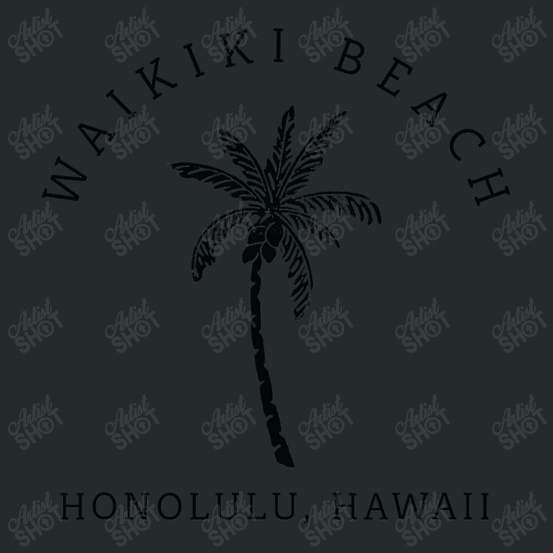 Retro Cool Waikiki Beach Hawaiian Island Palm Tree Souvenir Women's Triblend Scoop T-shirt by home12 | Artistshot