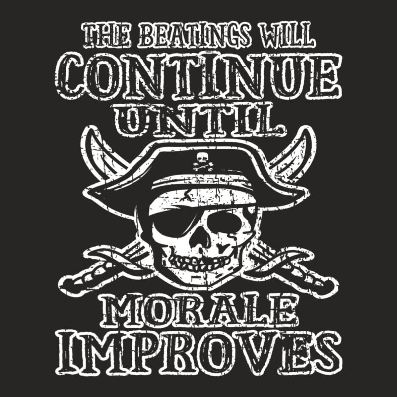 The Beatings Will Continue Until Morale Improve Pirate Night Ladies Fitted T-Shirt by cm-arts | Artistshot