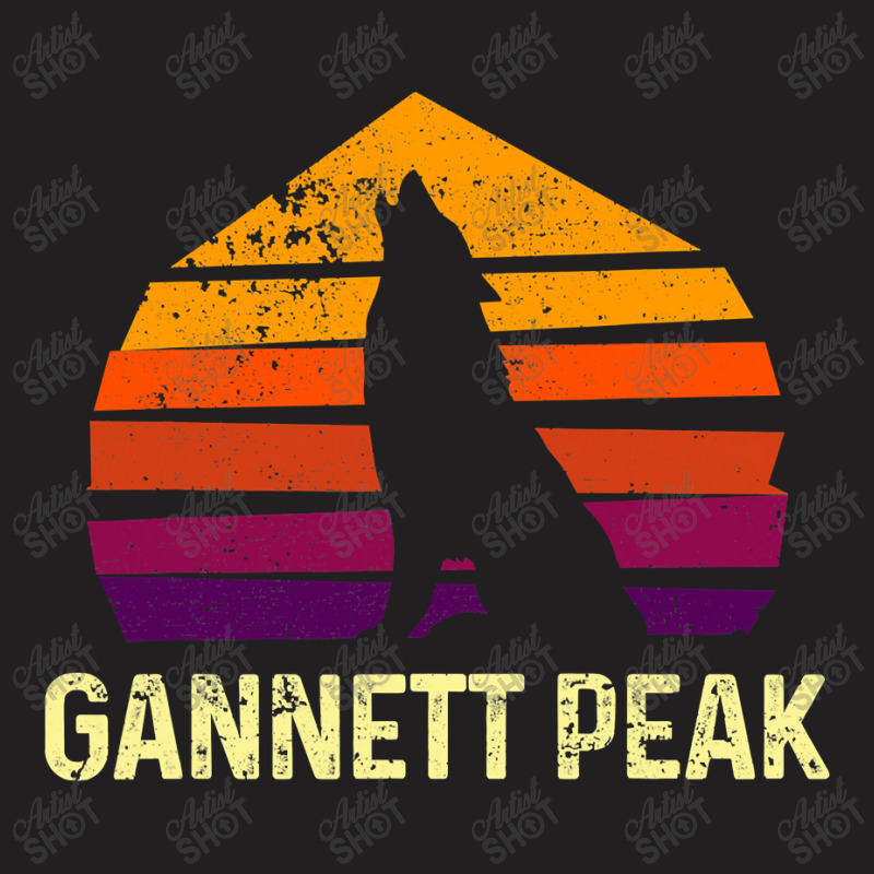 Retro Gannett Peak Wyoming National Park Wolfs Head T-shirt | Artistshot