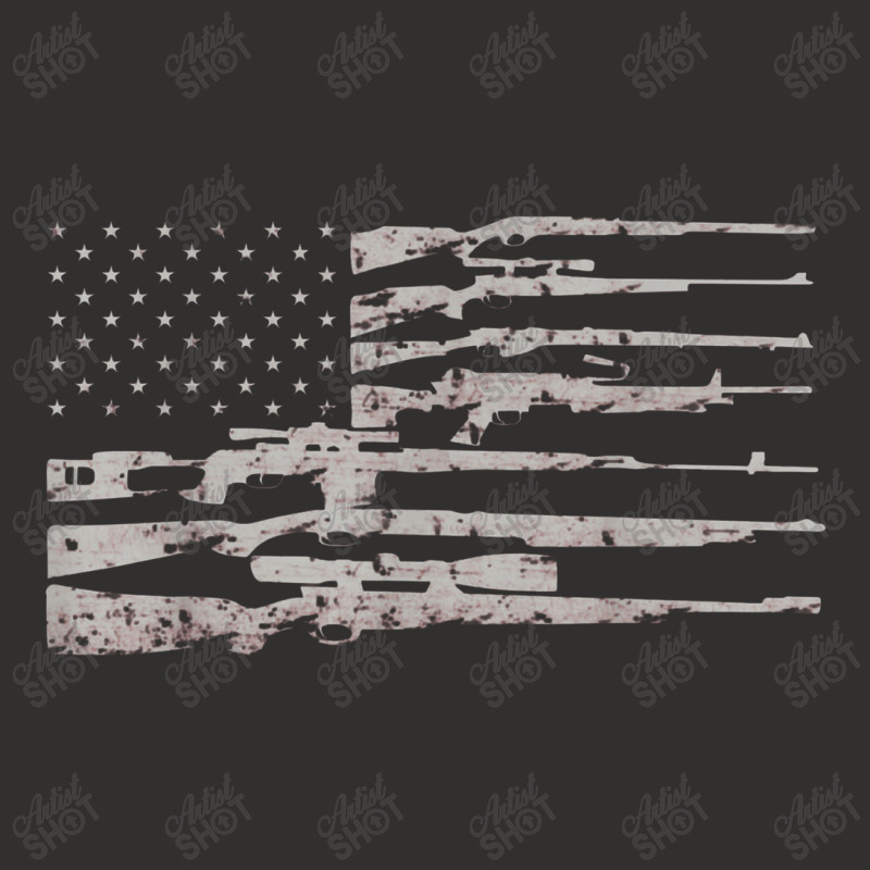 Big American Flag With Machine Guns 2a Flag Champion Hoodie | Artistshot