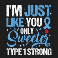 Type 1 Strong T1d Warrior Diabetes Awareness Blue Ribbon Classic T-shirt | Artistshot