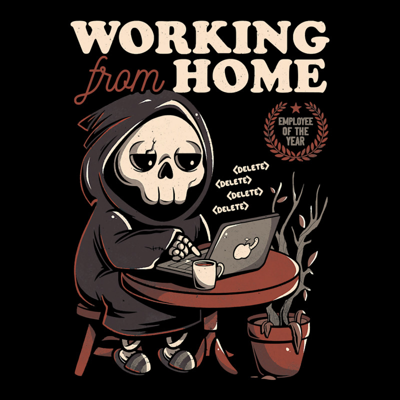 Working From Home Office Grim Reaper Skull Cute Halloween T Shirt Adjustable Cap | Artistshot