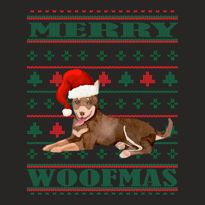 Australian Kelpie Ugly Christmas Sweater Ladies Fitted T-Shirt by Bertrand Angulo | Artistshot