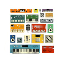 Synthesizer And Drum Machine For Electronic Musician Sticker | Artistshot