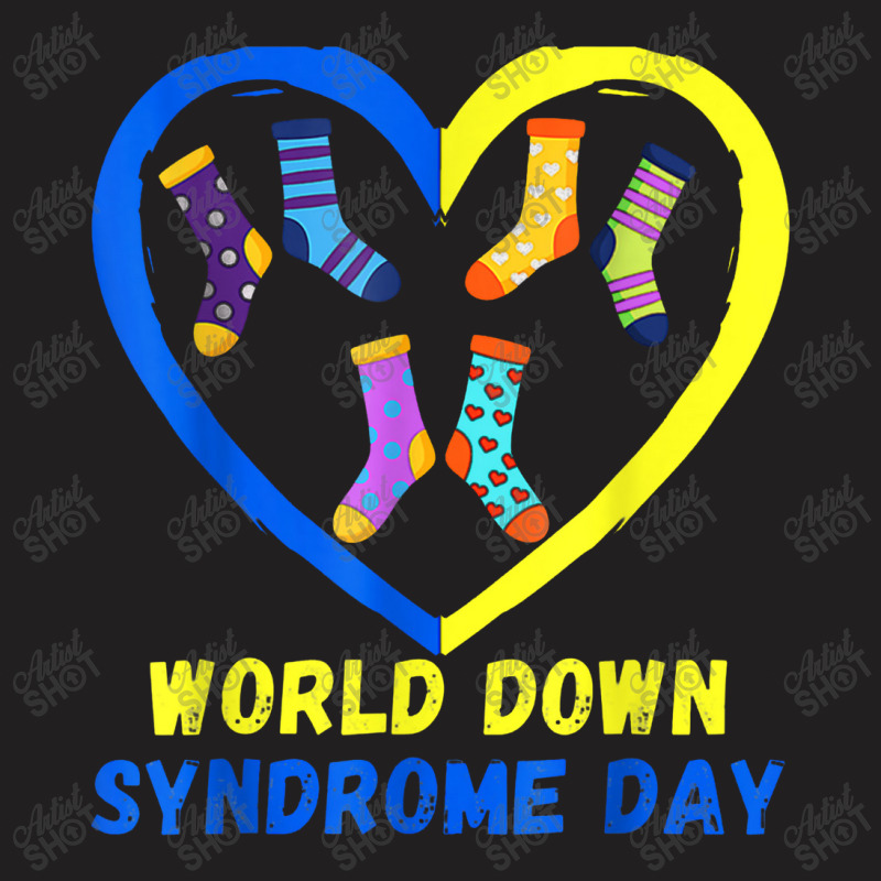 Blue Yellow Heart 21 World Down Syndrome Awareness Day 2022 T-shirt | Artistshot