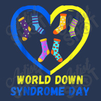 Blue Yellow Heart 21 World Down Syndrome Awareness Day 2022 Men Denim Jacket | Artistshot