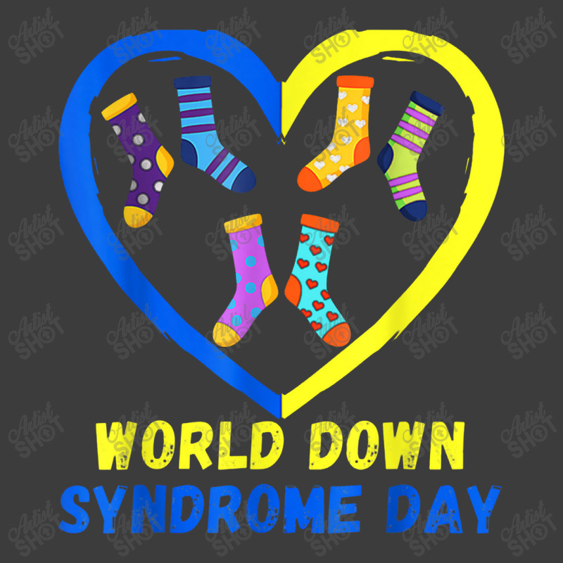 Blue Yellow Heart 21 World Down Syndrome Awareness Day 2022 Men's Polo Shirt | Artistshot