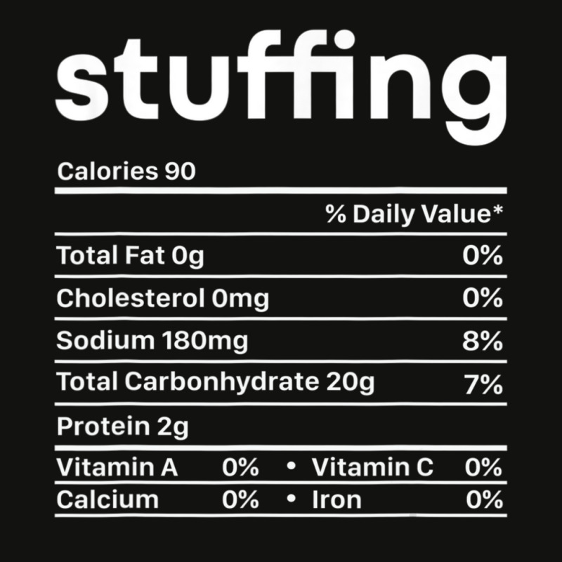 Stuffing Nutrition Facts Thanksgiving Christmas Food Scorecard Crop Tee by cm-arts | Artistshot