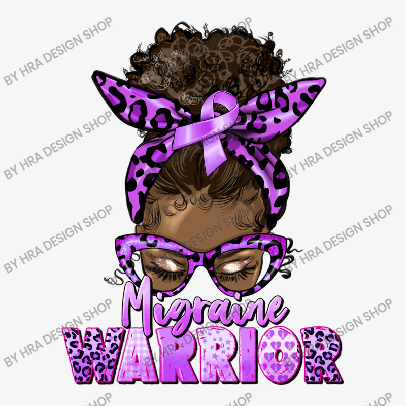 Migraine Warrior Afro Messy Bun Champion Hoodie | Artistshot