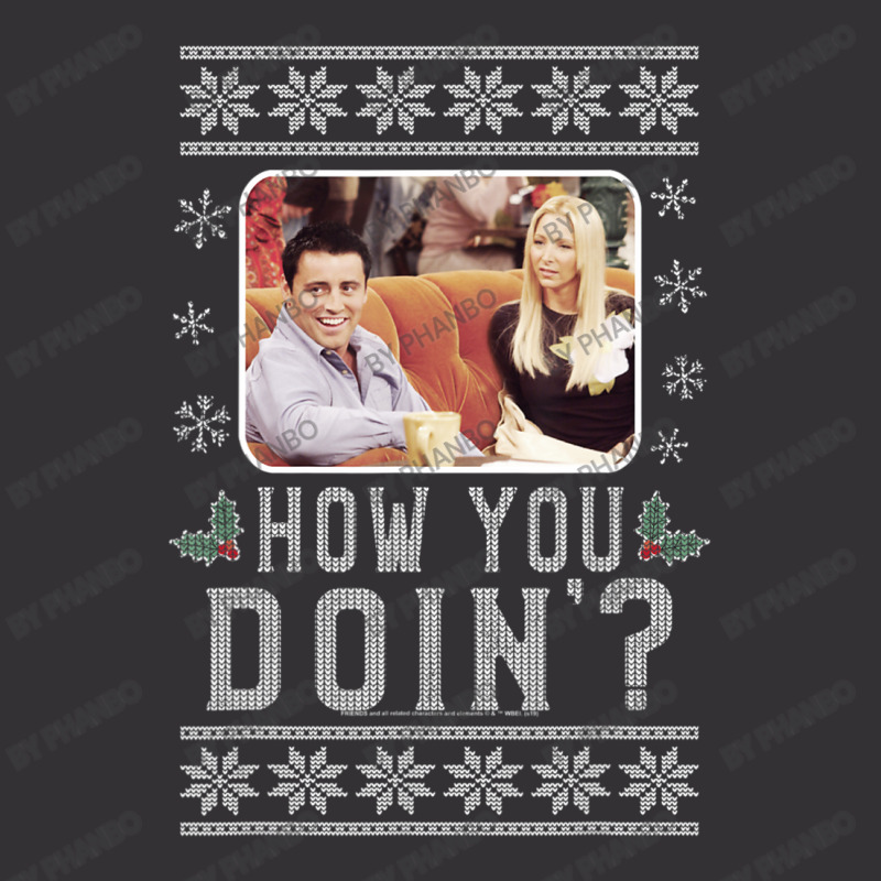 Friends Christma Joey & Phoebe How You Doin' Ugly Sweater Vintage Hoodie And Short Set | Artistshot