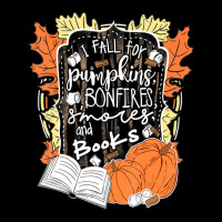 I Fall For Pumpkins Bonfires S'mores Books Halloween Reader Women's V-neck T-shirt | Artistshot