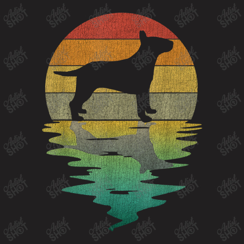 Bull Terrier Sunset Retro Vintage 70s Dog Bull Terrier Lover T-shirt | Artistshot