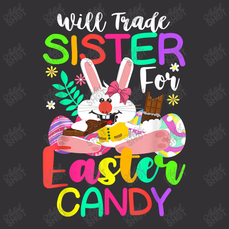 Bunny Eat Chocolate Eggs Will Trade Sister For Easter Candy Vintage Hoodie And Short Set | Artistshot