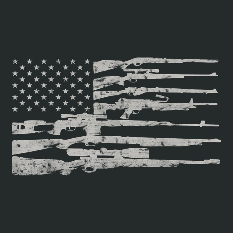 Big American Flag With Machine Guns 2a Flag Women's Triblend Scoop T-shirt by KaitlinFox | Artistshot