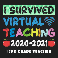 I Survived Virtual Teaching End Of Year Teacher Remote T Shirt Drawstring Bags | Artistshot