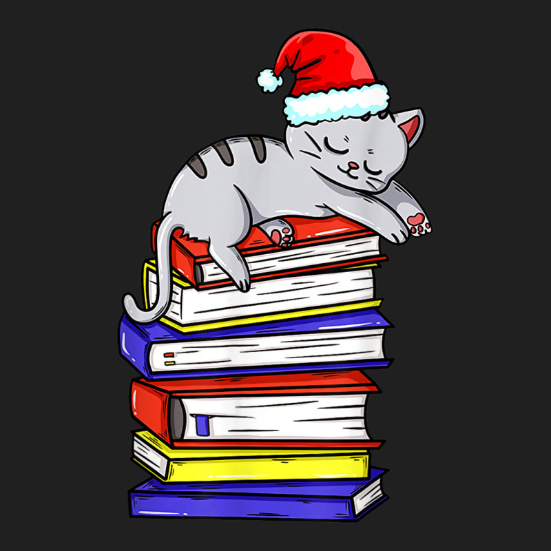 Cat Reading Book Cat Christmas Book Santa Hat Ladies Polo Shirt by Posh | Artistshot