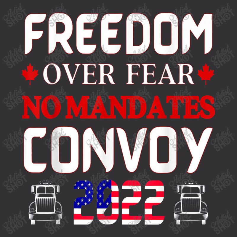 Canadian Truckers Freedom Over Fear No Mandates Convoy 2022 Vintage Hoodie And Short Set | Artistshot