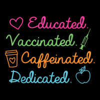 Educated Vaccinated Caffeinated Dedicated Teacher Vaccine V-neck Tee | Artistshot