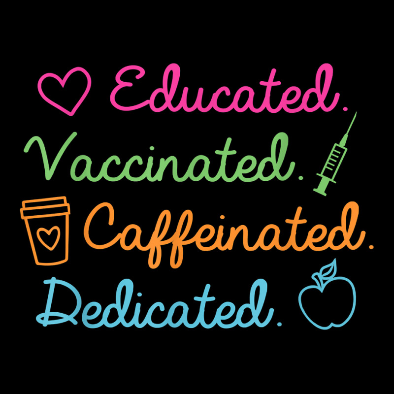 Educated Vaccinated Caffeinated Dedicated Teacher Vaccine V-Neck Tee by JonathonBarringer | Artistshot