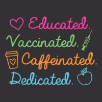 Educated Vaccinated Caffeinated Dedicated Teacher Vaccine Vintage Hoodie | Artistshot